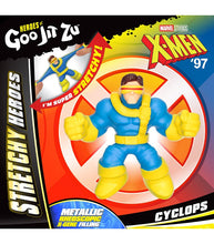 Load image into Gallery viewer, Goo Jit Zu Cyclops action figure with stretchable, gooey design from X-Men 97 series.
