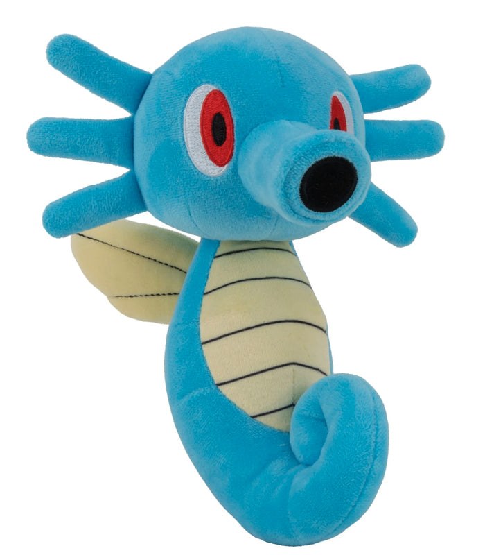 Horsea 8" Plush Pokemon with vivid blue color and expressive eyes.