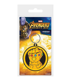 Infinity Gauntlet Rubber Keychain with colorful Infinity Stones design.