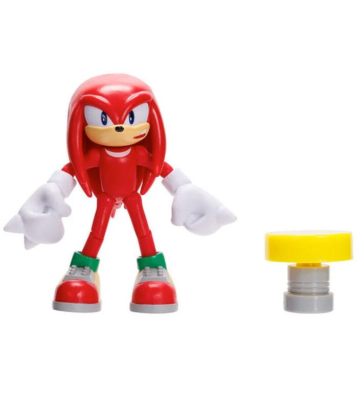 Sonic the Hedgehog Knuckles figure with spring accessory, detailed and vibrant.