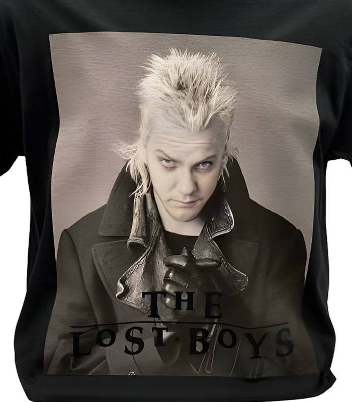 Officially licensed Lost Boys t-shirt featuring Kiefer Sutherland as David, medium size.