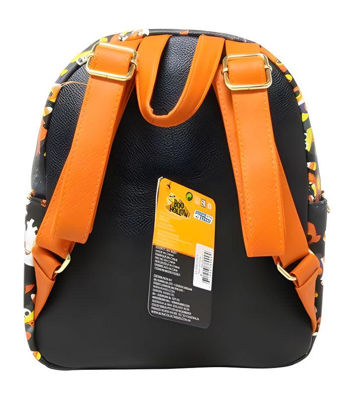 Boo Hollow Paka Paka Mini Backpack with orange straps and Halloween-themed design.