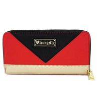 Load image into Gallery viewer, Loungefly Marvel Dark Phoenix Long Wallet/Purse in faux leather with red and black design, Phoenix emblem, and zippered closure.
