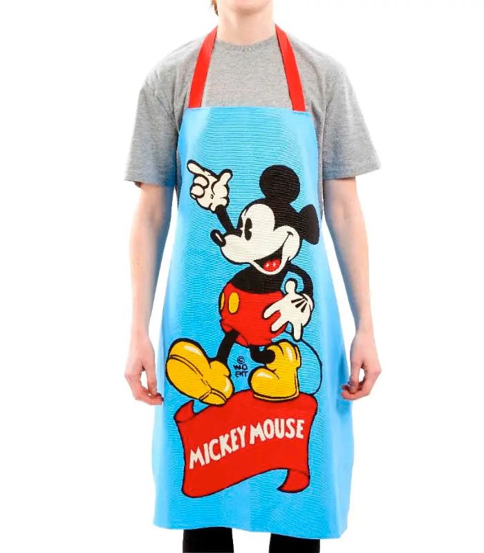 Mickey Mouse cooking apron with classic design for Disney fans.