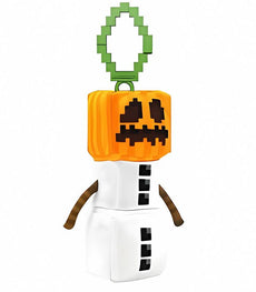 Minecraft 5 Inch Snow Golem Bag Hanger Plush with pixelated design and durable clip.