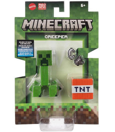 Minecraft Creeper and TNT action figure set in packaging.
