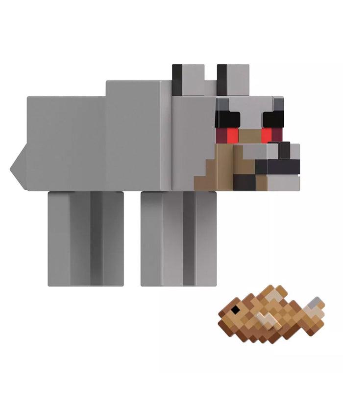 Minecraft 3.25-inch Hostile Wolf action figure with detailed design and articulation.