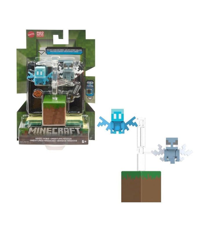 Minecraft 3.25-inch Magic Mobs action figure set with articulated mystical Minecraft creatures in detailed design.