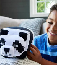 Load image into Gallery viewer, Minecraft Panda Plush 8 Inch with pixelated design being held by a smiling child.
