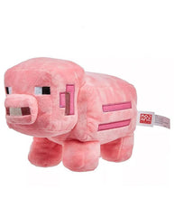 Load image into Gallery viewer, Minecraft 8&quot; Pig Plush toy with character details from the game, made of soft, high-quality materials.
