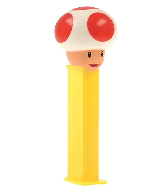 PEZ Super Mario Toad Dispenser with two refills - fun candy collectible.