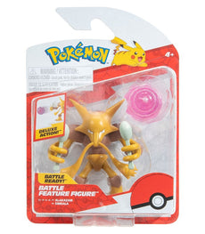 Pokemon Battle Figure - Alakazam in packaging with detailed features and accessories for collectors.