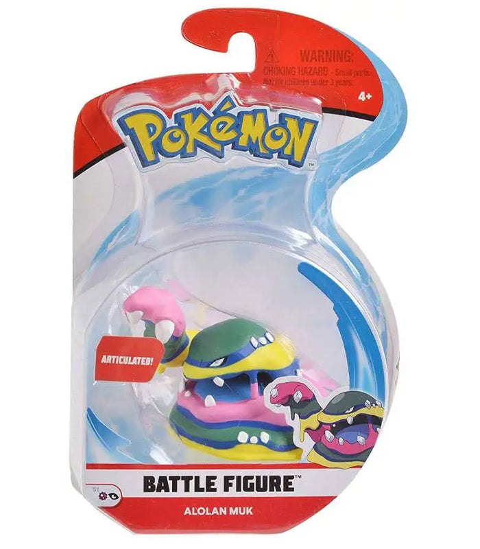 Pokemon Battle Figures - Alolan Muk in dynamic display packaging.