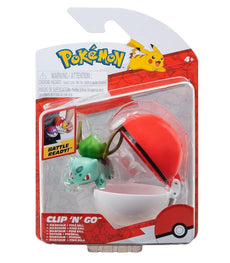 Pokemon Clip 'N' Go Bulbasaur figure set with Poké Ball in packaging.