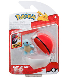 Pokemon Clip 'N' Go Squirtle and Poké Ball set in packaging, suitable for ages 4+.