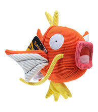 Load image into Gallery viewer, Pokemon 8&quot; Corduroy Plush - Magikarp with orange scales and wide eyes.
