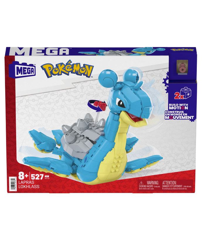 MEGA Pokemon Lapras building set featuring interactive Lapras figure.