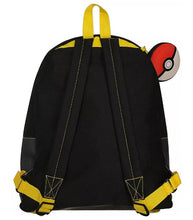 Load image into Gallery viewer, Pokemon Pikachu Backpack with Pokeball Case, featuring adjustable padded straps and vibrant design.
