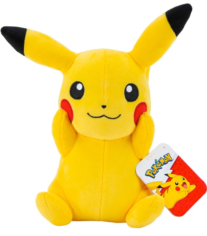 Pikachu Happy 8" Plush Pokemon with cheerful expression and iconic design.