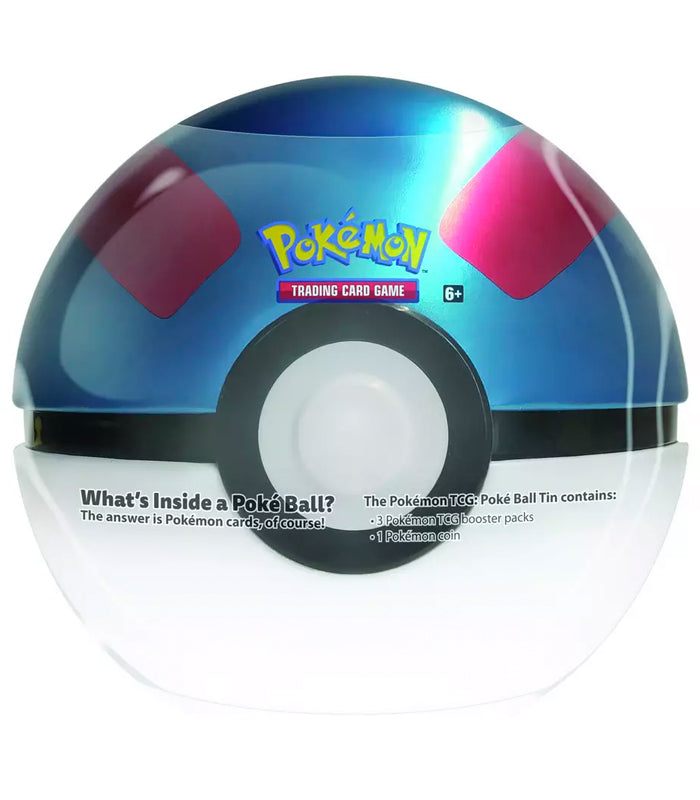 Pokemon TCG Series 9 Great Ball Tin for storing cards, with booster packs and stickers.