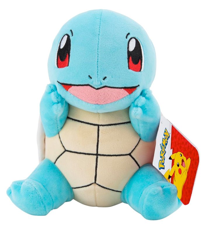Squirtle Happy 8" Plush Pokemon with charming smile and soft blue fabric.
