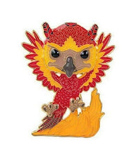 Load image into Gallery viewer, Funko POP! Pin featuring Fawkes the phoenix from Harry Potter series, vibrant enamel design.
