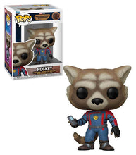Load image into Gallery viewer, Marvel Guardians of the Galaxy 3 Pop! Vinyl Figure of Rocket, featuring detailed design and iconic outfit, standing 3.75 inches tall.
