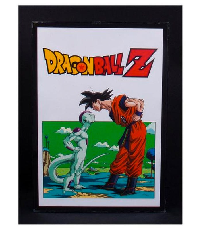 Dragon Ball Z Goku & Frieza A4 Poster Light, showcasing vivid anime artwork in sleek design.