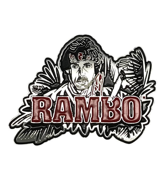 Rambo Limited Edition Pin Badge featuring iconic character design.