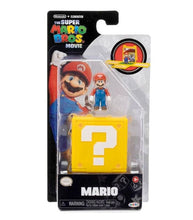 Load image into Gallery viewer, Super Mario Bros. Movie 3cm Mario Mini Figure with Question Block packaging.
