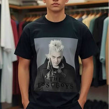 Load image into Gallery viewer, Officially licensed &quot;The Lost Boys&quot; t-shirt featuring Kiefer Sutherland as David, XLarge, 100% cotton.

