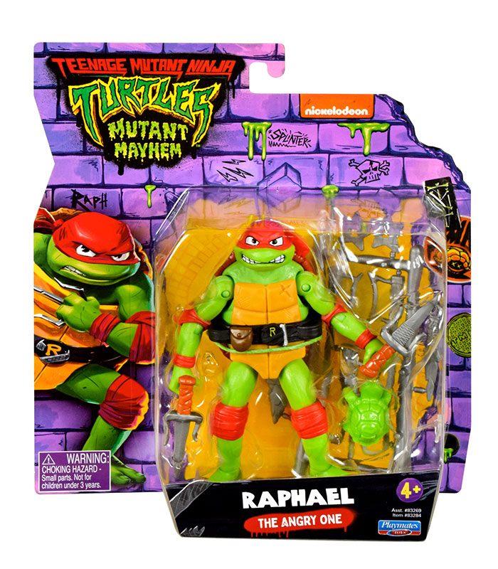 Teenage Mutant Ninja Turtles Movie Raphael action figure, 4.65-inch, with twin sais, Mutant Mayhem packaging.