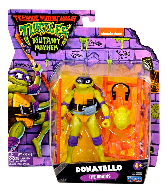 Teenage Mutant Ninja Turtles Movie Donatello Action Figure in Mutant Mayhem packaging with bo staff accessory.