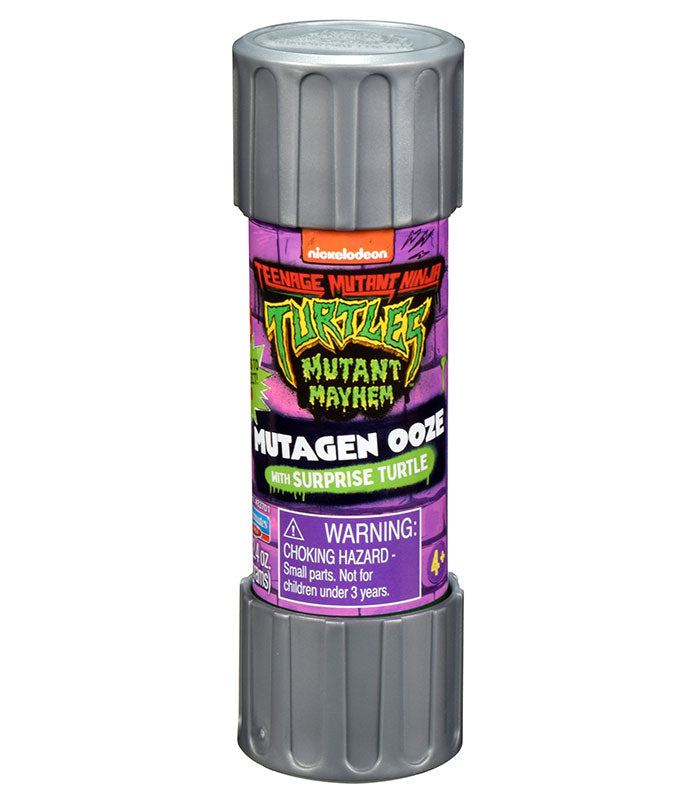 Teenage Mutant Ninja Turtles Mutant Ooze canister with surprise turtle toy inside.