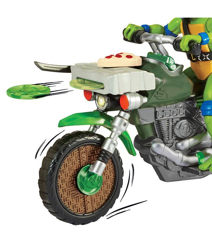 Teenage Mutant Ninja Turtles Movie Ninja Kick Cycle toy with action features and detailed design.