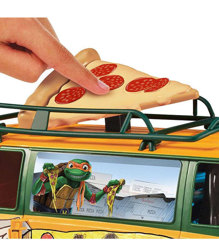 Teenage Mutant Ninja Turtles Movie Pizzafire Van with motorized pizza launcher and adjustable aim.