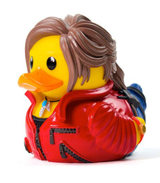 TUBBZ Resident Evil Claire Redfield collectible duck in cosplay attire.