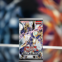 Load image into Gallery viewer, Yu-Gi-Oh Alliance Insight Booster Pack featuring artwork of a powerful character, Konami logo, and English edition label.
