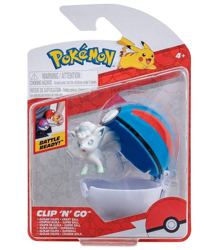 Pokemon Clip 'N' Go - Alolan Vulpix set with Great Ball packaging.