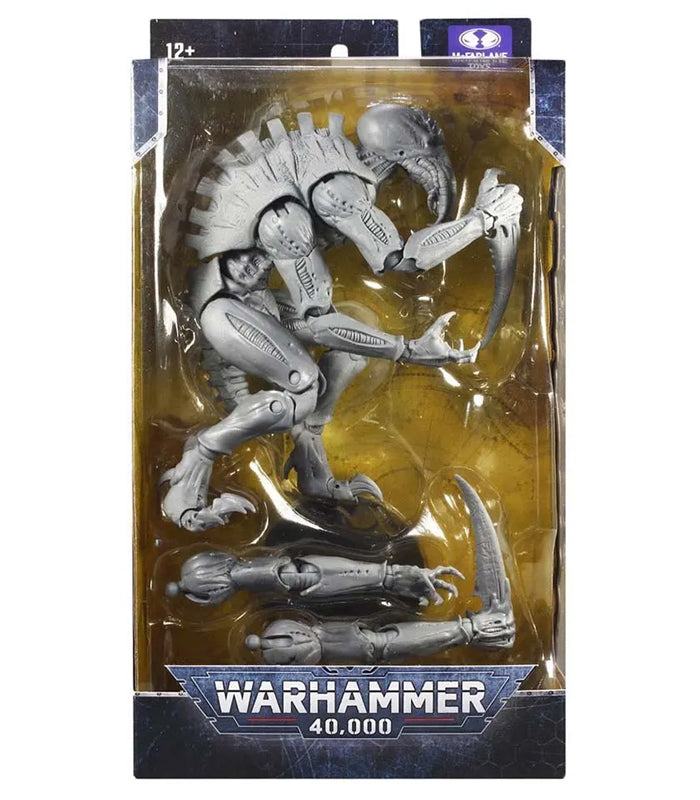 Warhammer 40k Ymgarl Genestealer Artist Proof 18cm Figure in packaging, unpainted with detailed features.