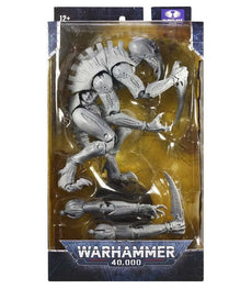 Warhammer 40k Ymgarl Genestealer Artist Proof 18cm Figure in packaging, unpainted with detailed features.