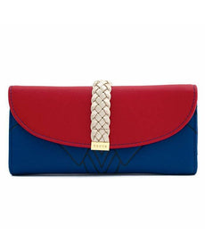 Loungefly DC Comics Wonder Woman Lasso Wallet with faux leather, 3D die-cut flap, and magnetic snap closure.