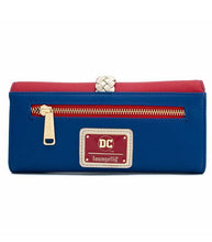 Load image into Gallery viewer, Loungefly DC Comics Wonder Woman Lasso Wallet with faux leather, colorful design, and zippered compartment.
