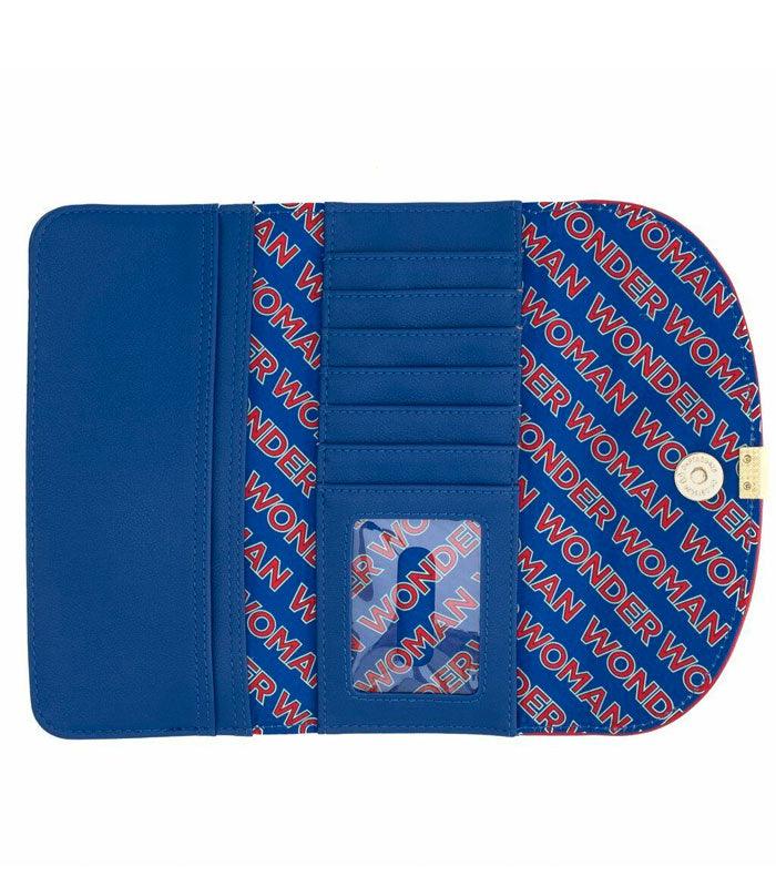 Loungefly DC Comics Wonder Woman Lasso Wallet with card slots and printed lining.