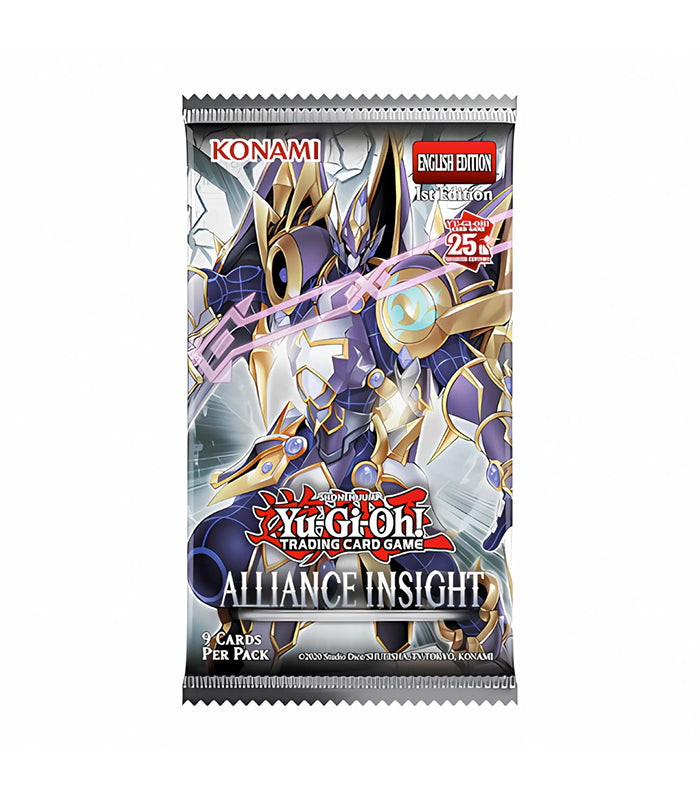 Yu-Gi-Oh Alliance Insight Booster Pack, final appearance of Quarter Century Secret Rare cards, collectible trading cards pack.