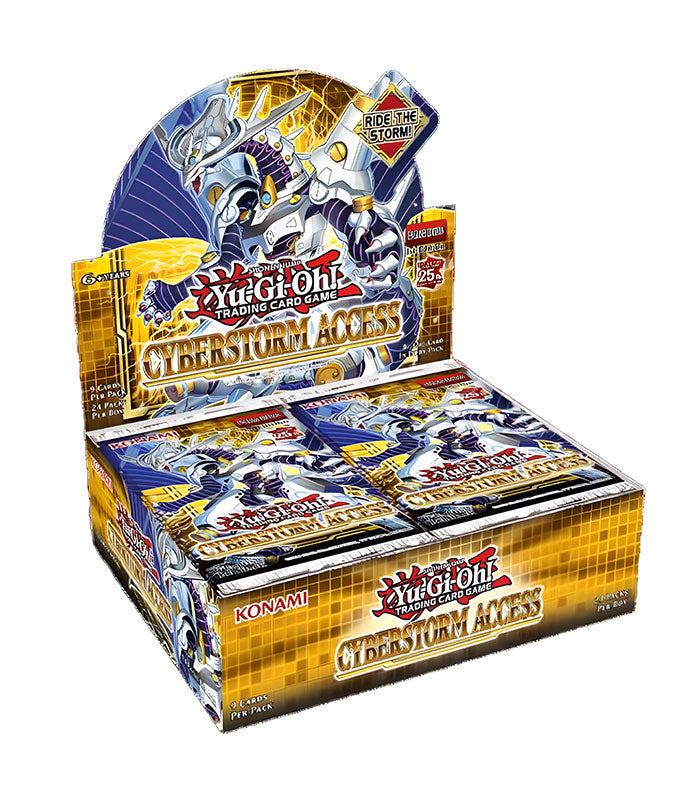 Yu-Gi-Oh! Cyberstorm Access Booster Box featuring powerful new cards for Cyberse, Synchro, and Xyz summoning strategies.