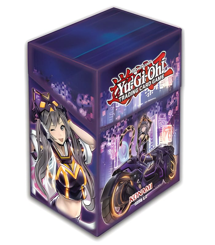 Yu-Gi-Oh! I:P Masquerena Deck Box with stunning artwork, designed to protect and organize cards securely.