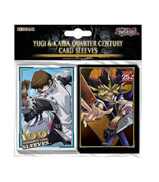 Yu-Gi-Oh! Yugi & Kaiba Quarter Century Sleeves 100 Pack featuring iconic duelist artwork, celebrating 25 years.