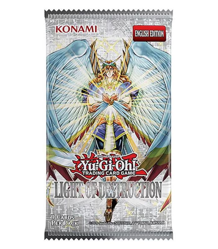 Yu-Gi-Oh! Light Of Destruction Booster Reprint Unlimited Edition booster pack featuring powerful Lightsworn artwork.
