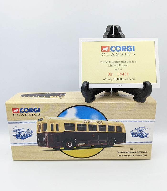 Corgi Weymann Single Deck Bus Leicester City Transport model with certificate.